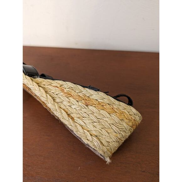 Lauren Ralph Lauren Shoes Espadrille Black Patent Leather Tan Woman’s Size 11 - Picture 8 of 8